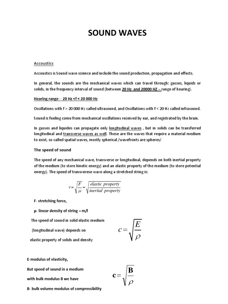 Understanding Sound Waves and Acoustics | PDF | Science & Mathematics