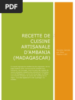 Recette de Cuisine Artisanale D'ambanja (Madagascar)