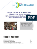 Dossier de Presse. Budget 2009