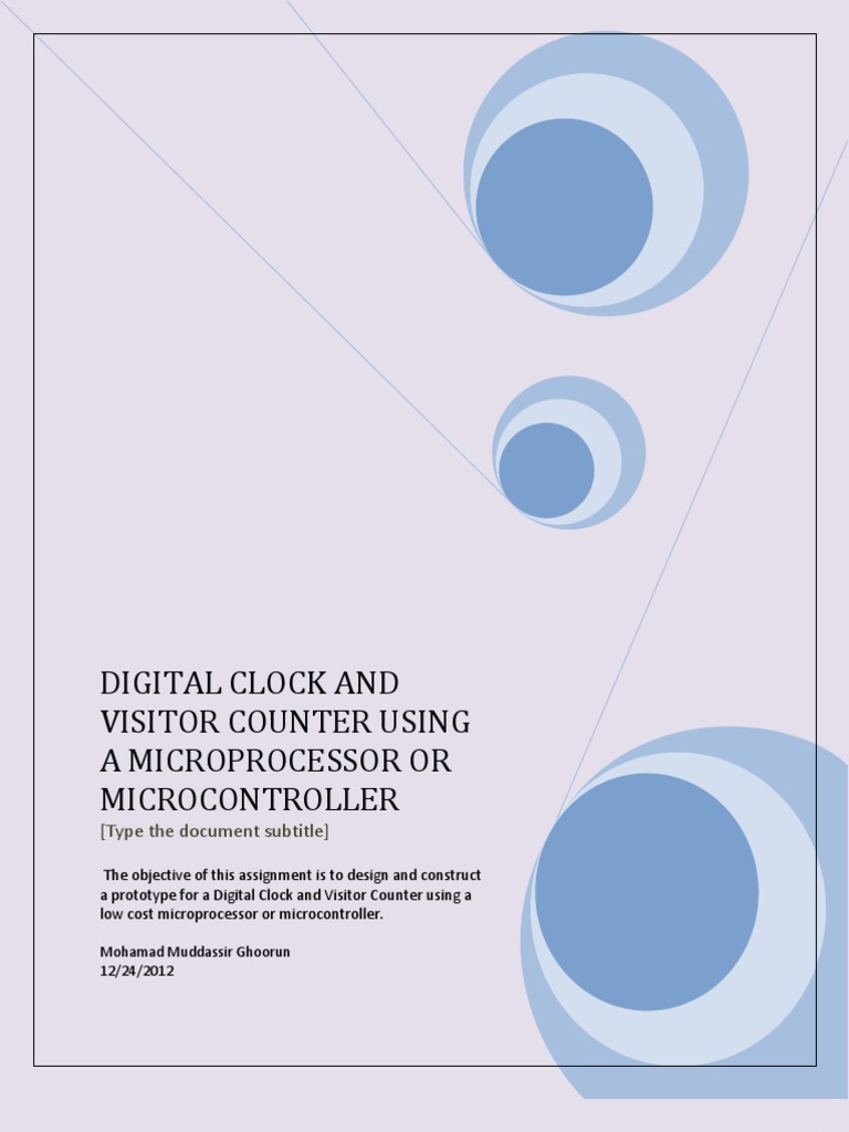 Digital Clock and Visitor Counter Project | PDF | Microcontroller ...
