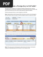 How To Create A Foreign Key in SAP Table