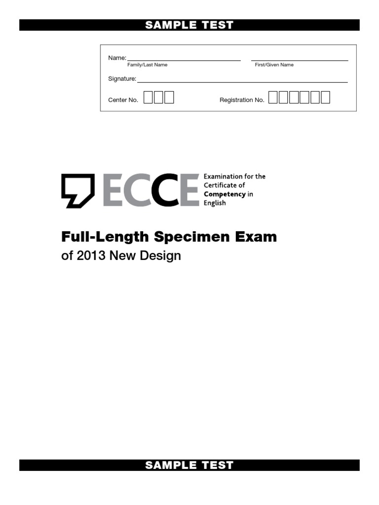 ECCE Examination Sample Test 2013 | PDF | Subscription Business Model ...