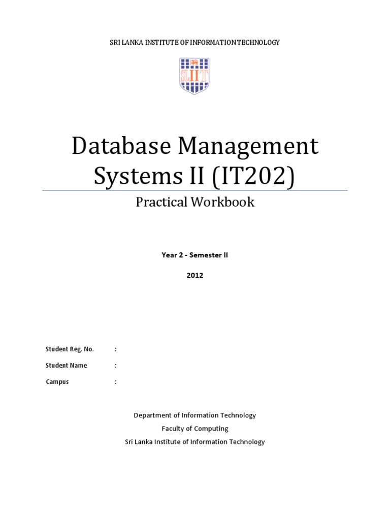 Database Management Practical Workbook | PDF | Books | Data