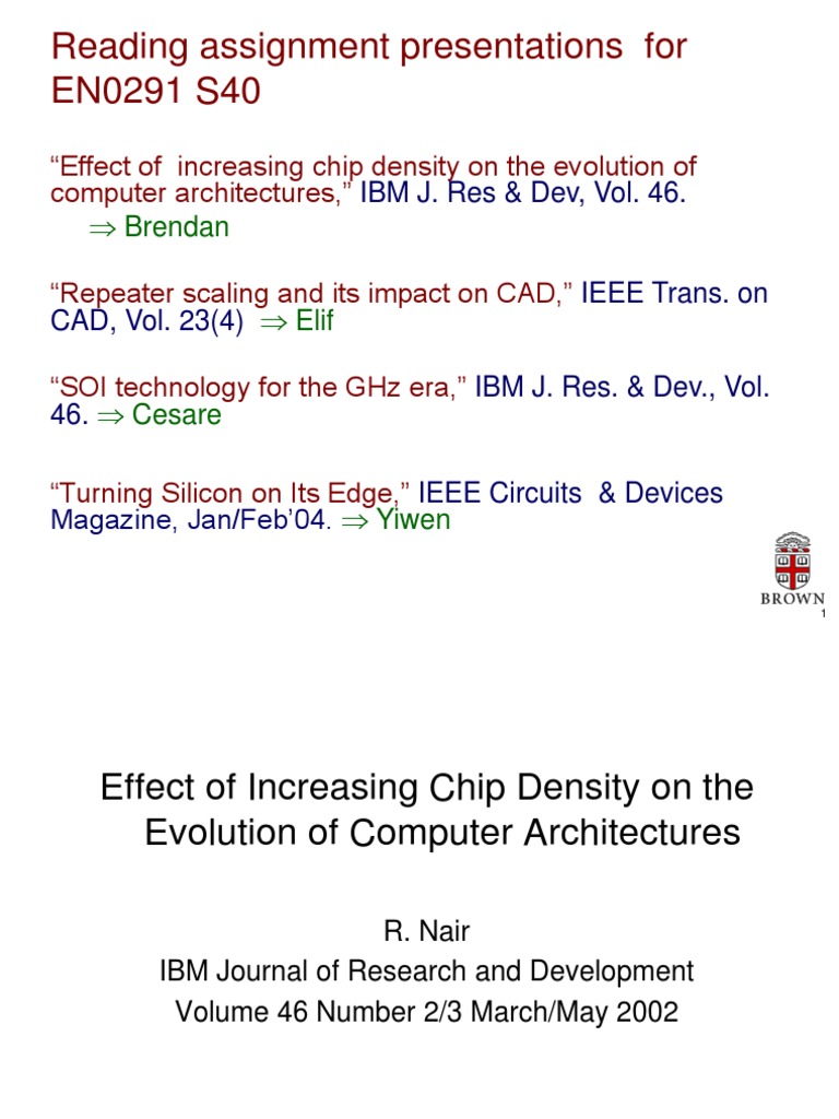 Effect of Increasing Chip Density PDF Integrated Circuit Field