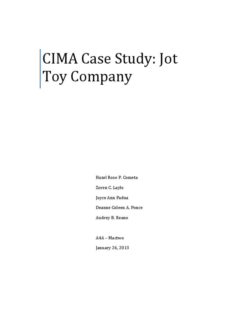 CIMA Case Study PDF Inventory Outsourcing