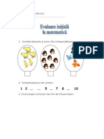 Evaluare Initiala Matematica Clasa I