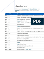 ms word shortcut