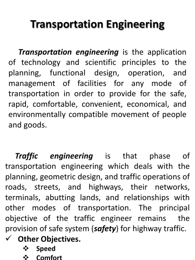 Transportation Engineering PDF Transportation Engineering