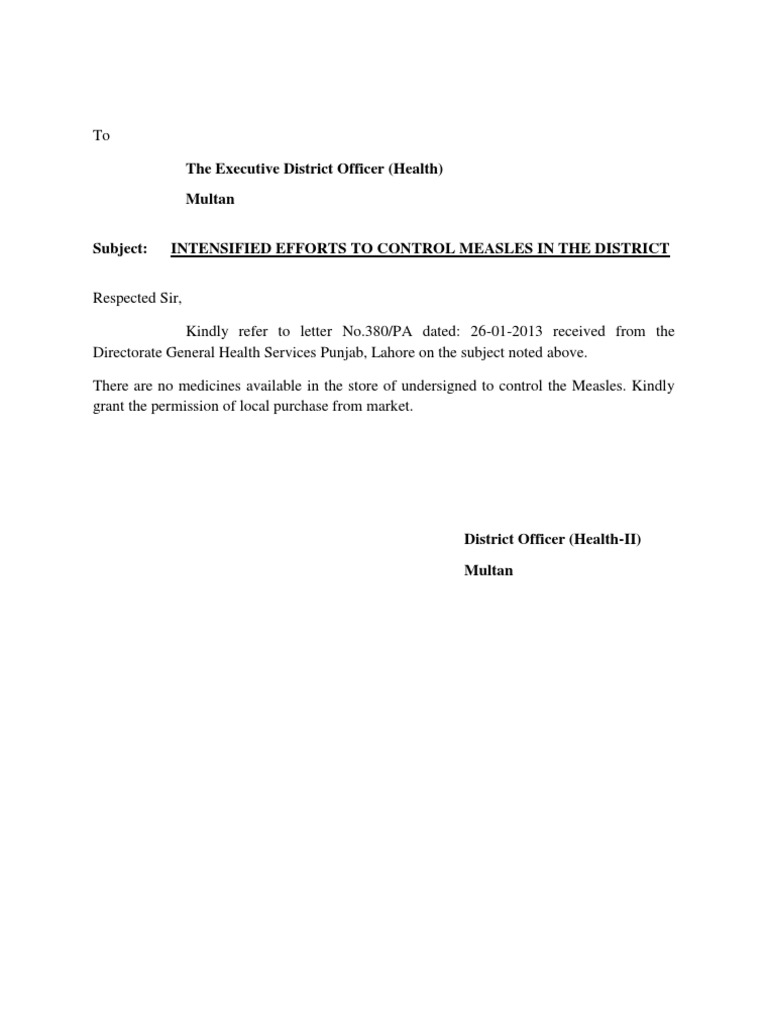 Measles Control Efforts in Multan | PDF