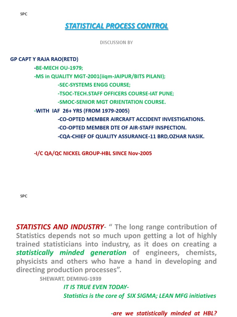 Statistical Process Control | PDF | Evaluation Methods | Quality