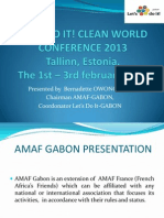 Gabon Presentation in Clean World Conference 2013