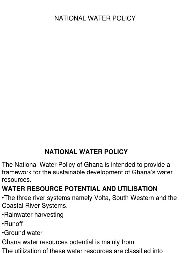 National Water Policy | PDF | Water Resources | Water Supply