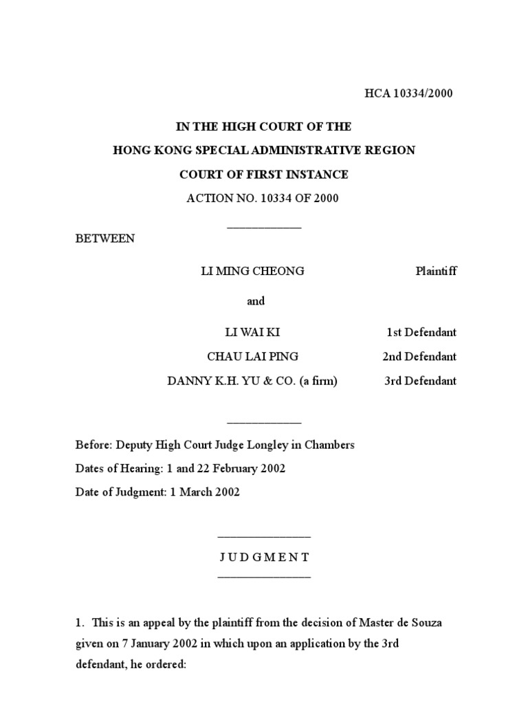 hong kong high court Writ Joinder