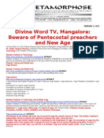 DIVINE WORD TV MANGALORE-BEWARE OF PENTECOSTAL PREACHERS AND NEW AGE