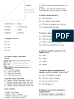 6º Ano) Avaliação Bimestral de Inglês - 2º Bimestre, PDF, Famílias  linguísticas