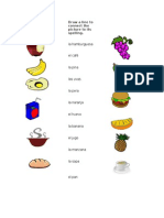 Spanish Food Vocabulary Worksheet