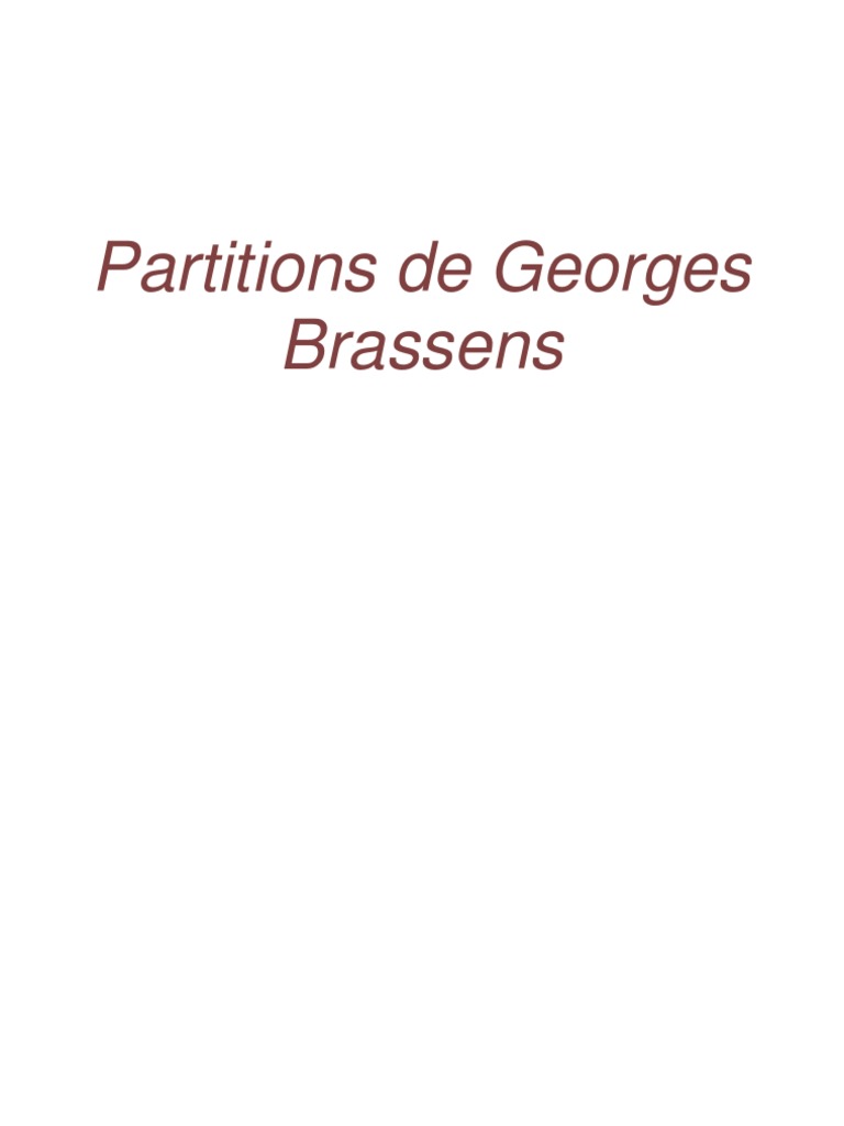 La princesse et le croque-notes,Georges Brassens,partition