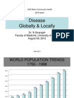 Disease Globally & Locally: Dr. N Sivarajah Faculty of Medicine, University of Jaffna August 09, 2012