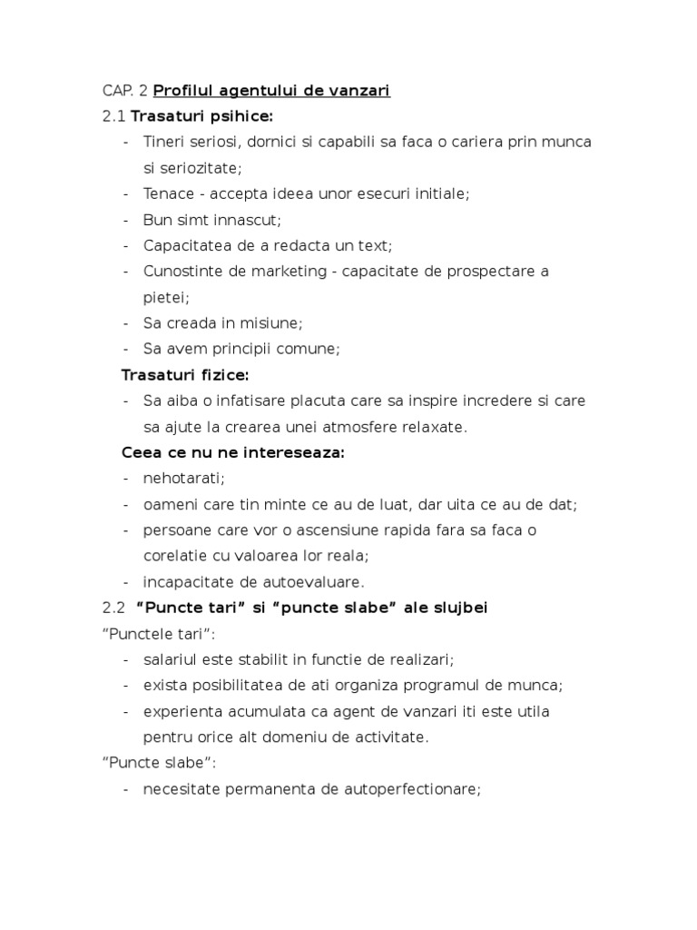 02 - Profilul Agentului de Vanzari | PDF
