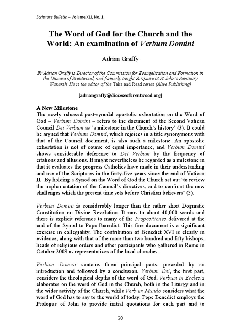 Verbum Domini PDF Bible Catholic Church