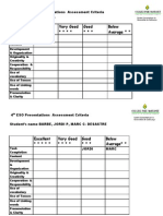 Oral Evaluation Grid