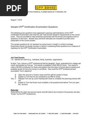 Cfp Certification Exam Practice Question Workbook Pdf