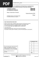 Combined Science Paper 6 Winter 04