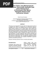 Download Faktor-Faktor yang MempengaruhiEfisiensi Teknis pada Usahatani PadiLahan Pasang Surutdi Kecamatan Anjir MuaraKabupaten Barito KualaKalimantan Selatan by miftahol SN123549657 doc pdf