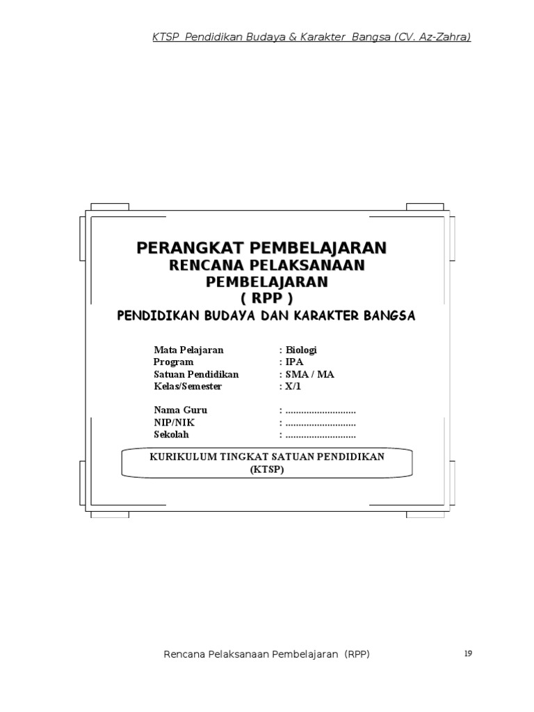 4 Rpp Biologi Sma Doc