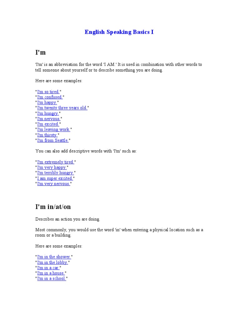 Essential Uses of "I PDF Thought Verb