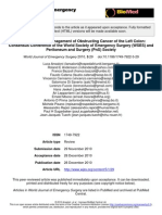 Guidelines in The Management of Obstructing Cancer of The Left Colon