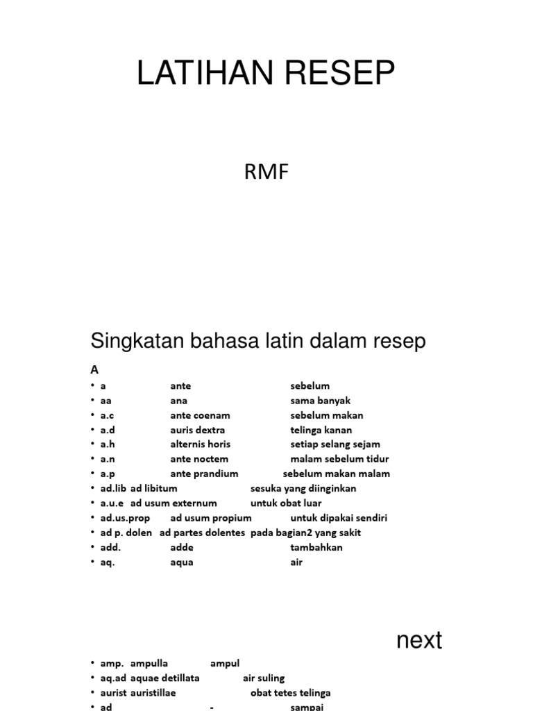 Latihan Resep | PDF