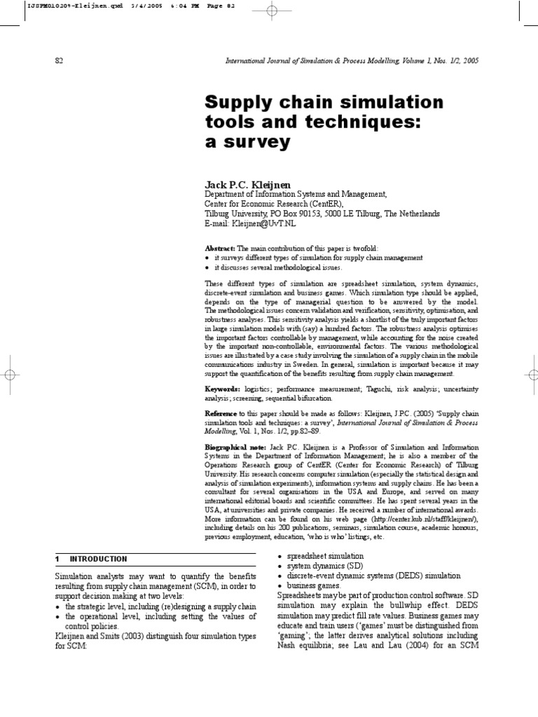 Supply Chain Simulation | PDF | Simulation | Computer Simulation