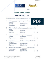 Vocabulary: Write The Number of The Correct Answer in The Brackets