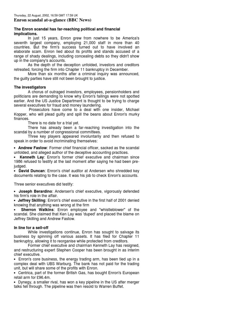 Compilation Of Accounting Scandals Short Finance Enron - 