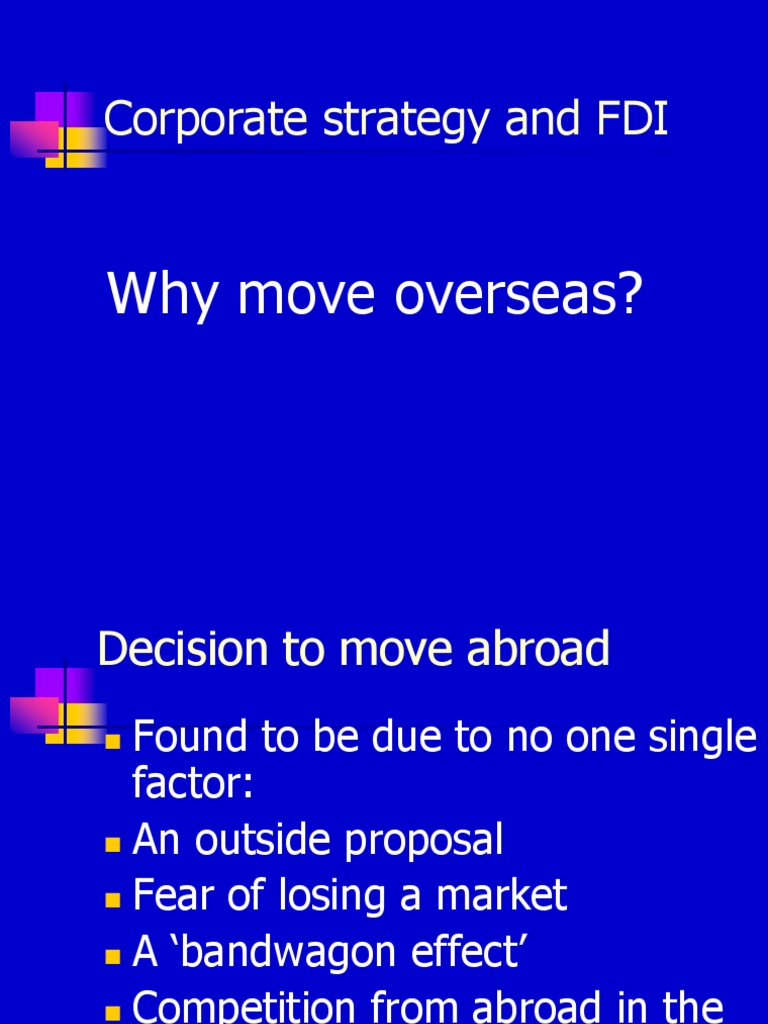 Corporate Strategy & FDI (S) | PDF | Financial Markets | Foreign Direct ...