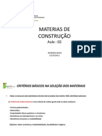 AULA 2 -MATERIAIS DE CONSTRUÇÃO