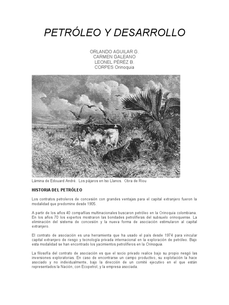 Historia y Desarrollo del Petróleo en Colombia | PDF | Petróleo ...