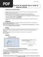 Physique D Chap11 Mouvement Projectile