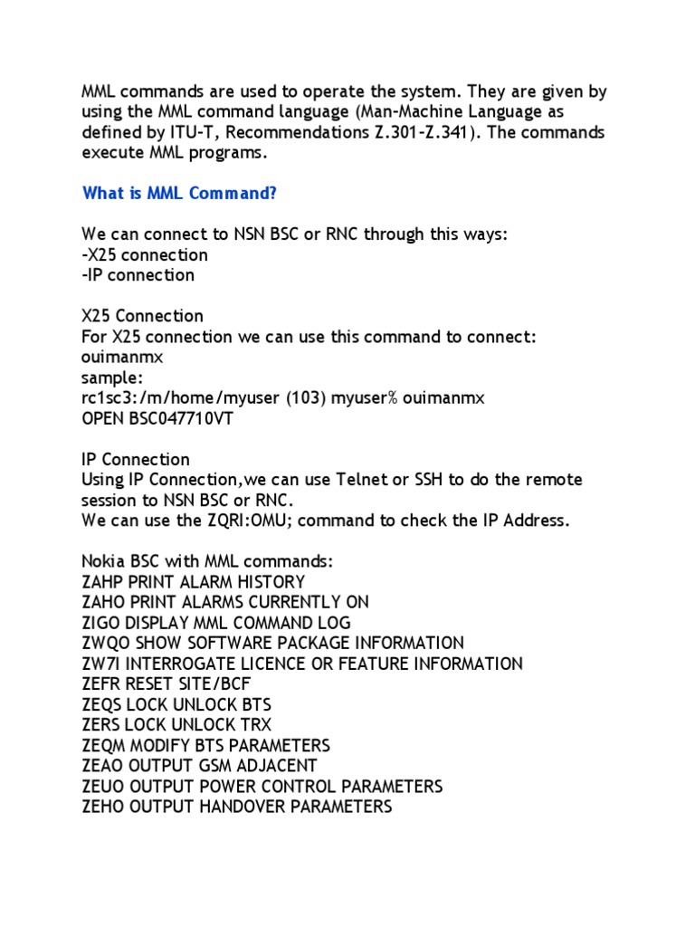 MML Commands | PDF