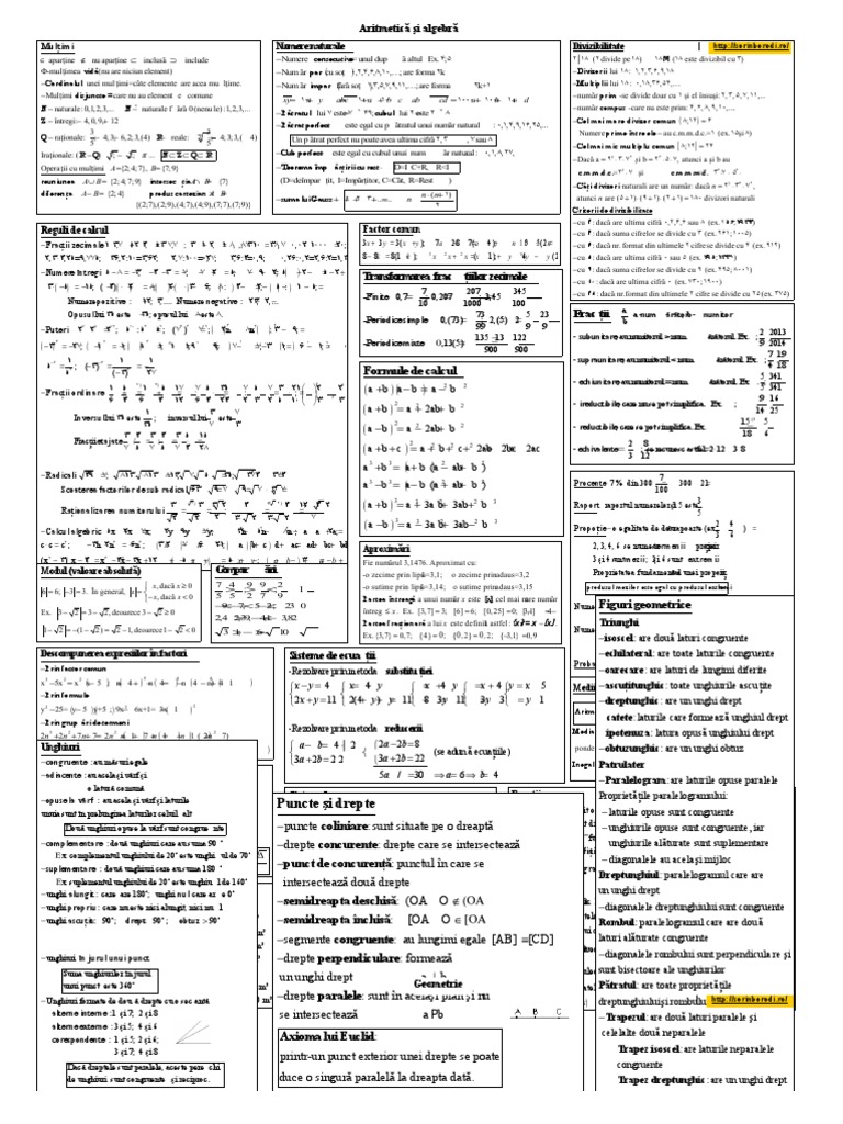 Formule Matematice | PDF