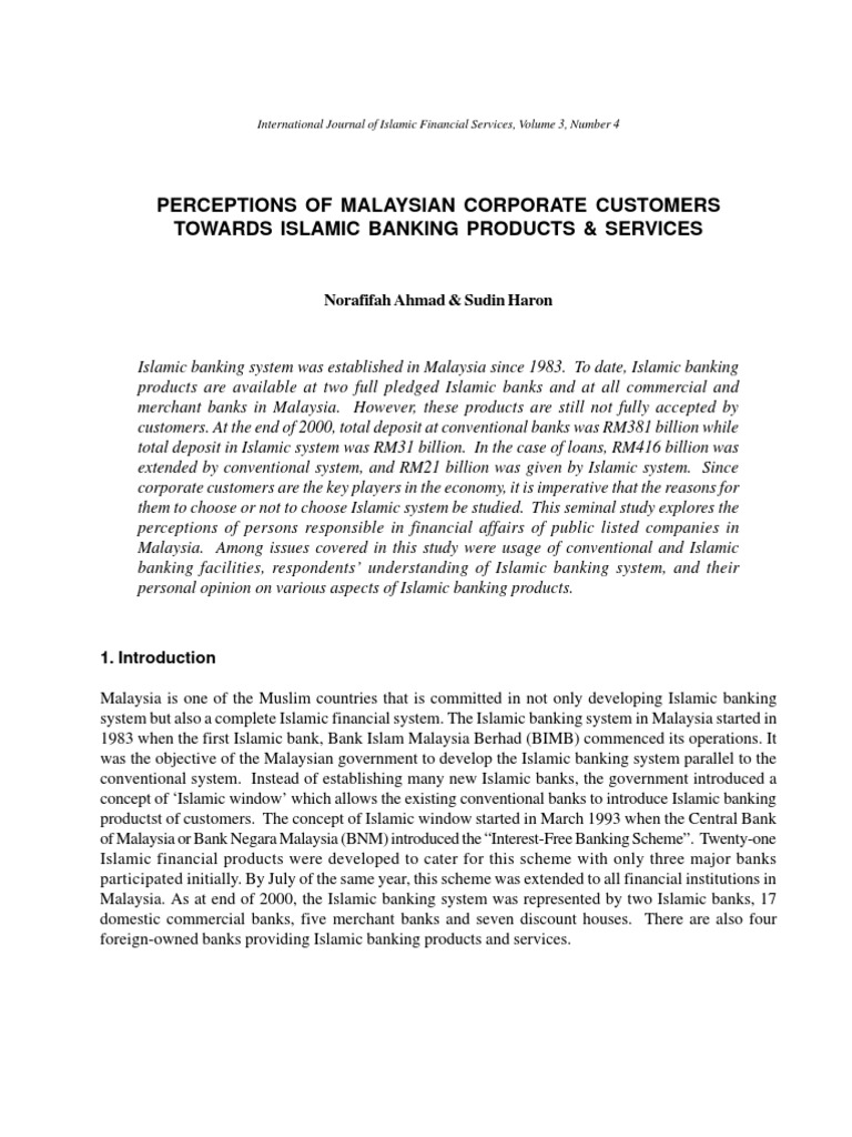 Corporate Perceptions of Islamic Banking | PDF
