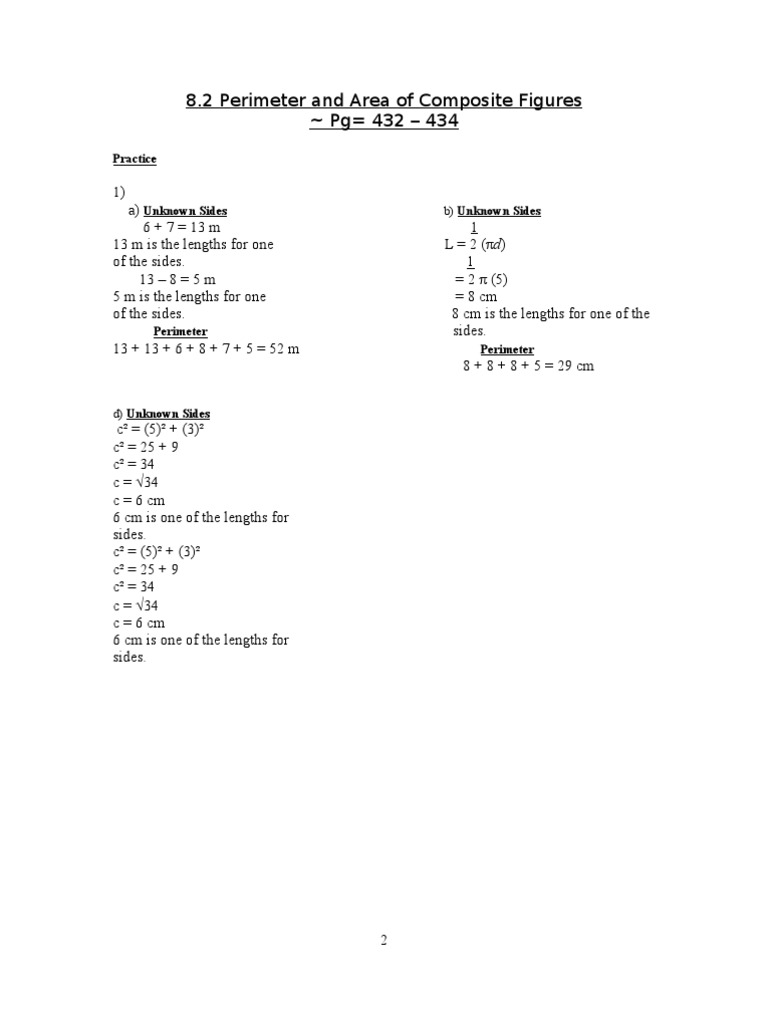 Area and Perimeter of Composite Figures | PDF | Teaching Methods ...