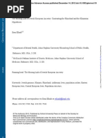 Genome Evolution of Jewish Population John Hopkins