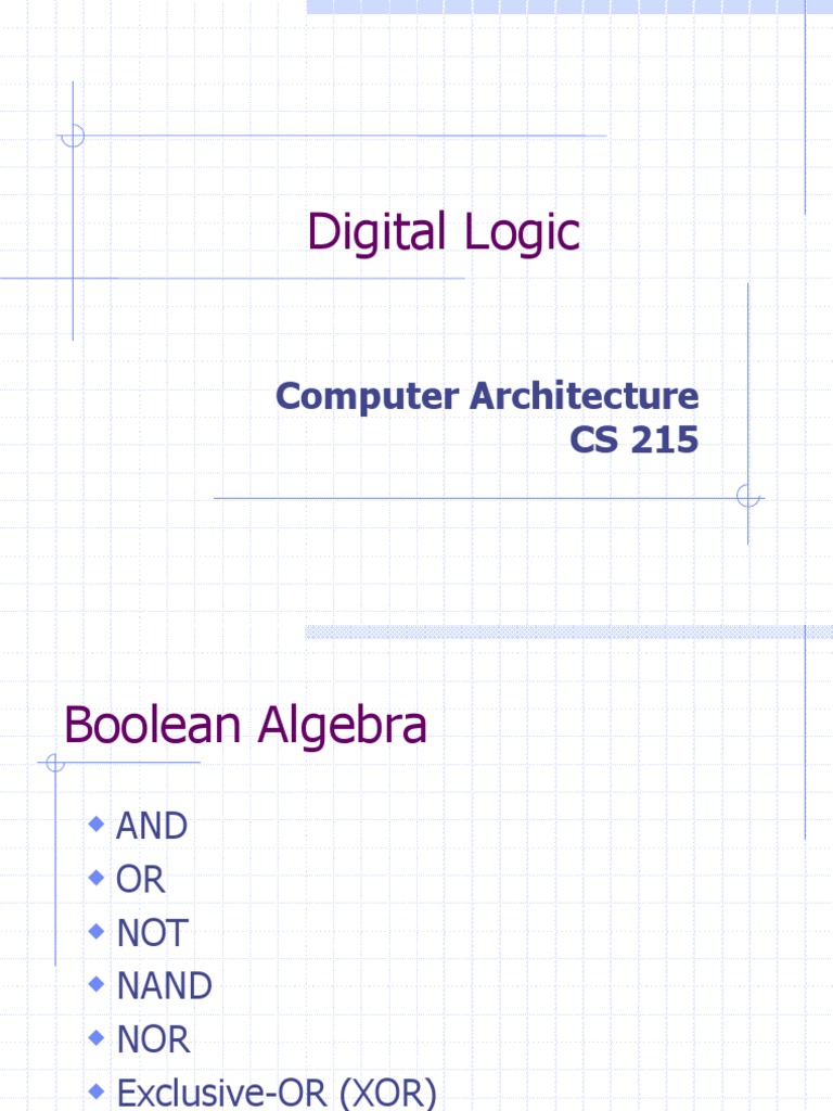 Digital Logic: Computer Architecture CS 215 | PDF | Electronic ...