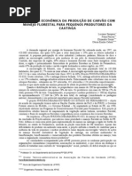 VIABILIDADE ECONÔMICA DA PRODUÇÃO DE CARVÃO COM MANEJO FLORESTAL PARA PEQUENOS PRODUTORES DA CAATINGA