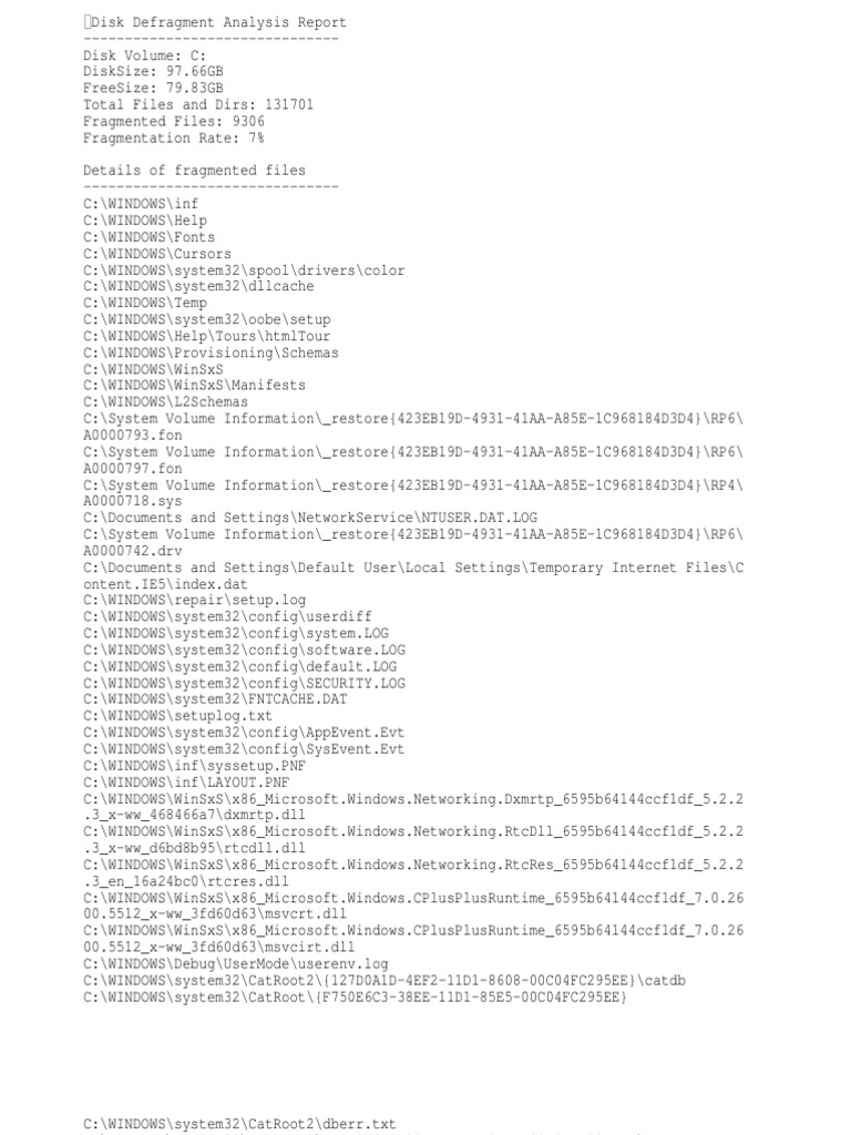 Defragment Report | PDF | Microsoft Windows | Advanced Micro Devices