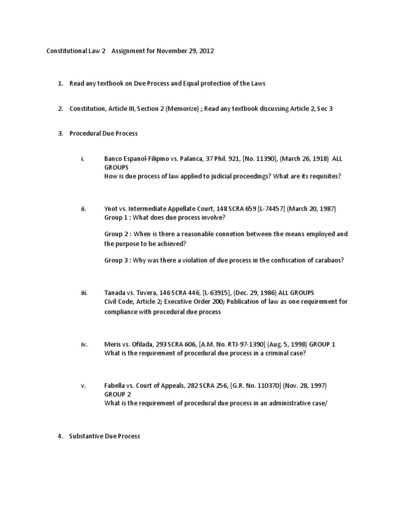 due process | Due Process Clause | Equal Protection Clause
