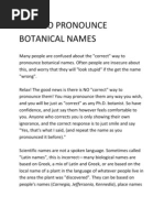 How To Pronounce Botanical Names