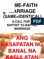 SAME FAITH MARRIAGE By. Bro. Angel Francisco